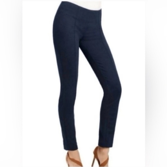 CAbi S Navy Blue front seam straight leg Legging Ponte Sz 8 Office Preppy - Picture 1 of 7
